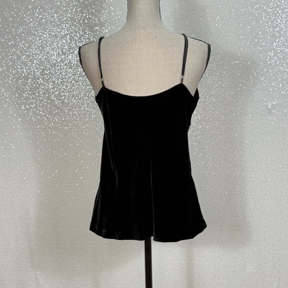 INC Y2K Black Velvet Cami Top Size 8 Rhinestone Beaded Empire Waist Evening - Picture 6 of 9